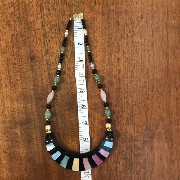 Natural Mixed Gemstone Inlay Choker Necklace - Picture 5 of 9